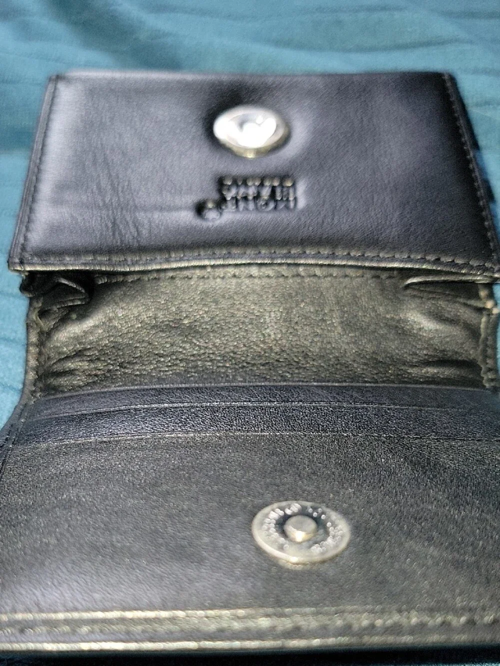 Montblanc Black Leather Bifold Wallet with White Star Emblem